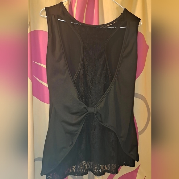 Tops - Silky tank top with lace open back